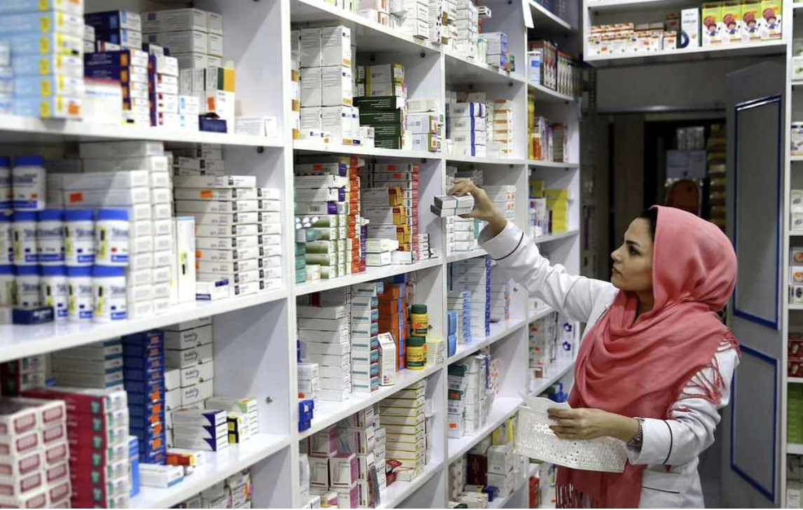 Pharmacist filling perscriptions